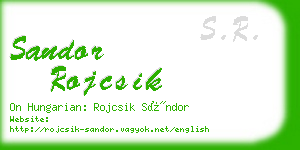sandor rojcsik business card